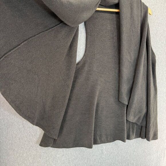 Anthropologie MOTH One‎ Size Charcoal Gray Drape Neck Sleeveless Vest Sweater - Picture 4 of 12